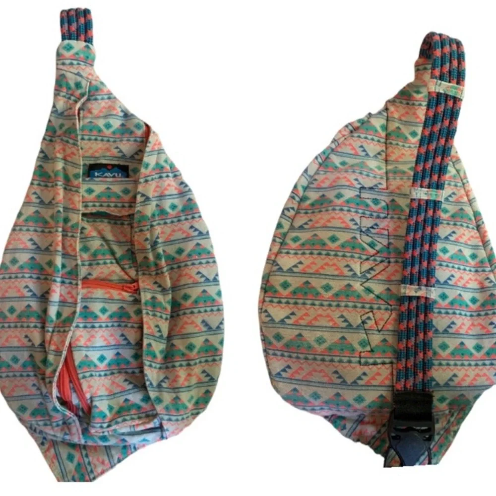 Kavu Rope Sling Backpack One of a Kind Aztec Geometric Crossbody
